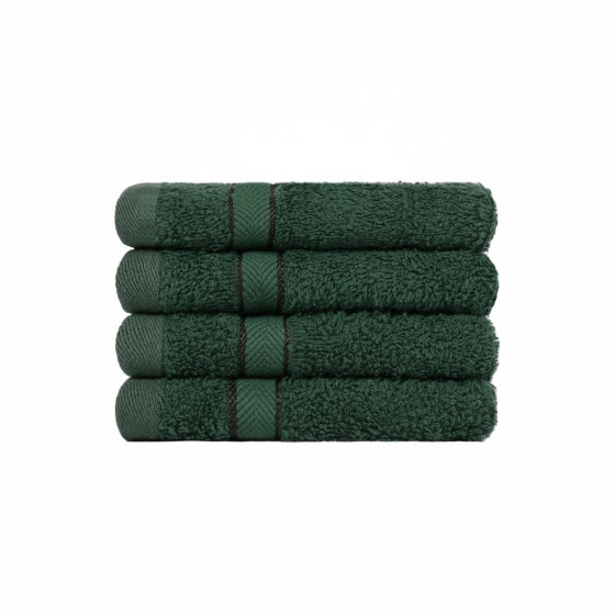 Brentfords 100% Cotton 4 Pack Face Cloths - Forest Green