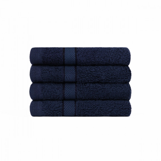 Brentfords 100% Cotton 4 Pack Face Cloths - Navy