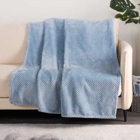 Dreamscene Waffle Mink Throw - Blue