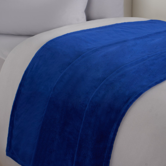 OHS Kids Plain Supersoft Throw - Blue