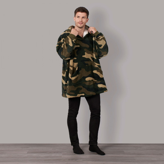 Dreamscene Camo Hoodie Blanket, Adults - Khaki Green