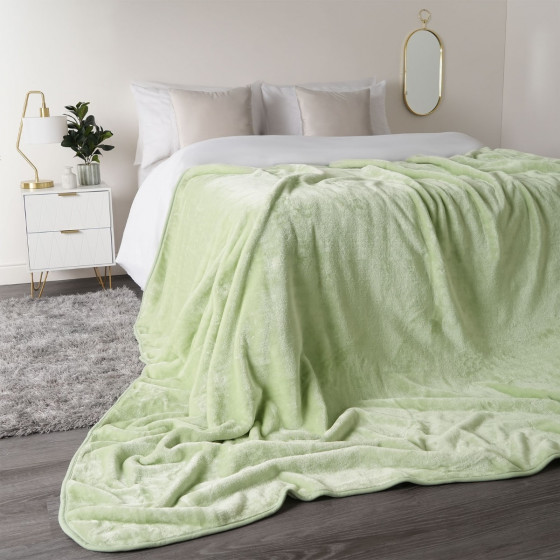 Dreamscene Faux Fur Mink Throw, Sage - 125 x 150cm