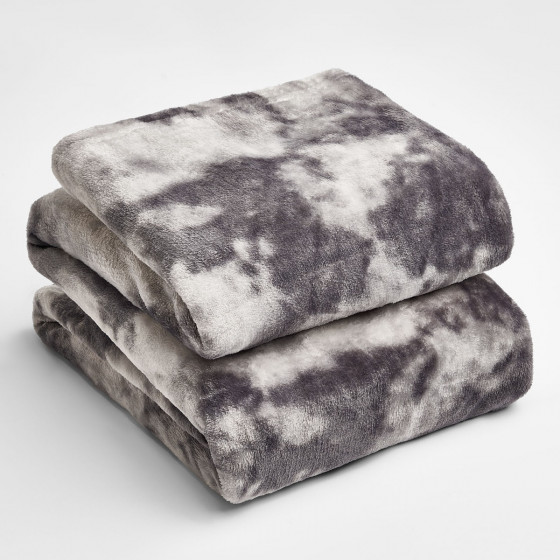 Dreamscene Tie Dye Supersoft Throw - Grey