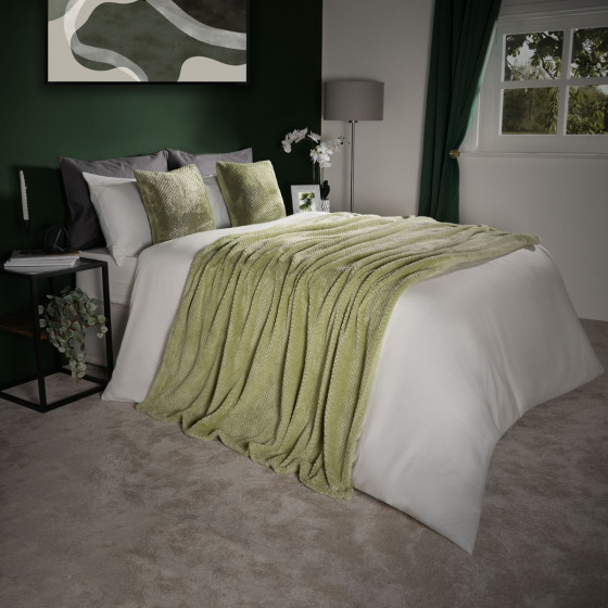 Dreamscene Waffle Mink Throw - Sage