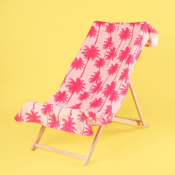 Dreamscene Palm Print Beach Towel - Blush