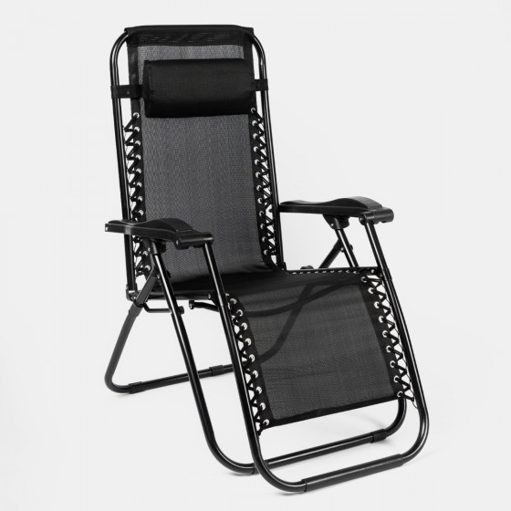 OHS Zero Gravity Sun Lounging Garden Chair - Black