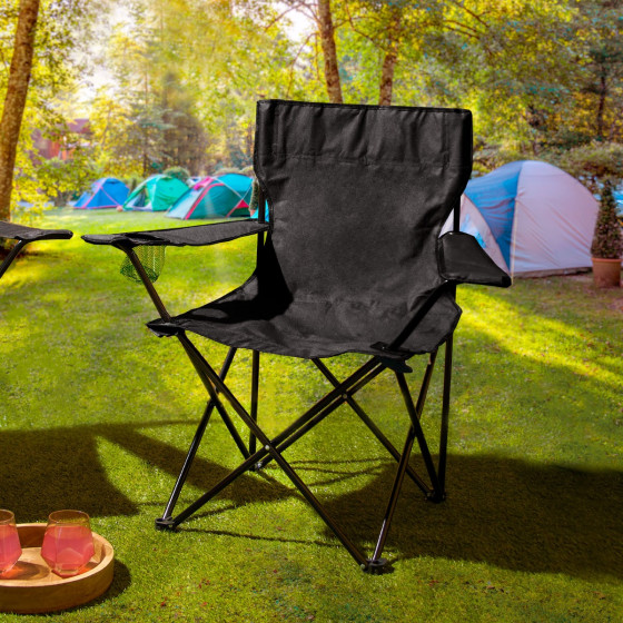 OHS Foldable Camping Chair - Black