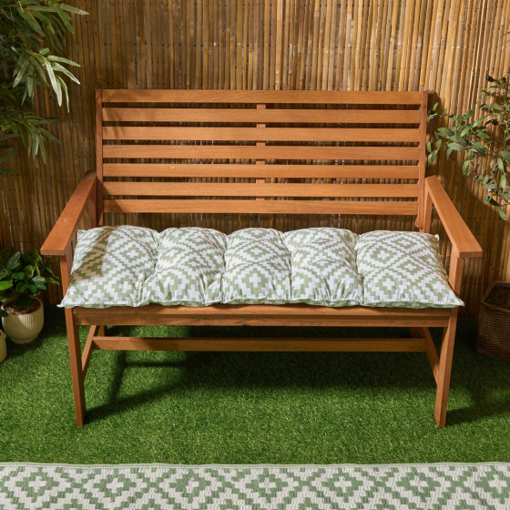 OHS 2-Seater Indoor/Outdoor Geometric Print Bench Pad - Sage