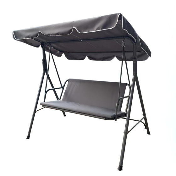 OHS 3 Seater Swing Bench With Canopy - Charcoal