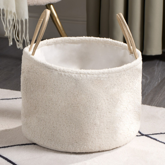 OHS Bouclé Storage Basket - Cream