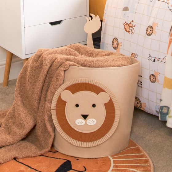 OHS Lion Felt Storage Basket - Beige