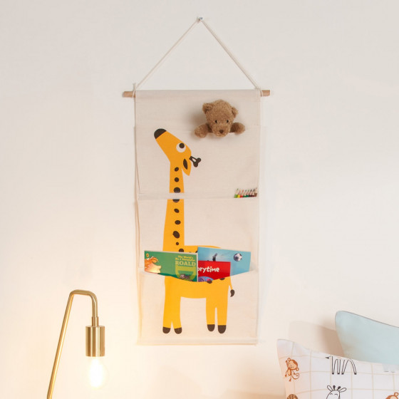 OHS Kids Giraffe Hanging Storage Organiser - Beige