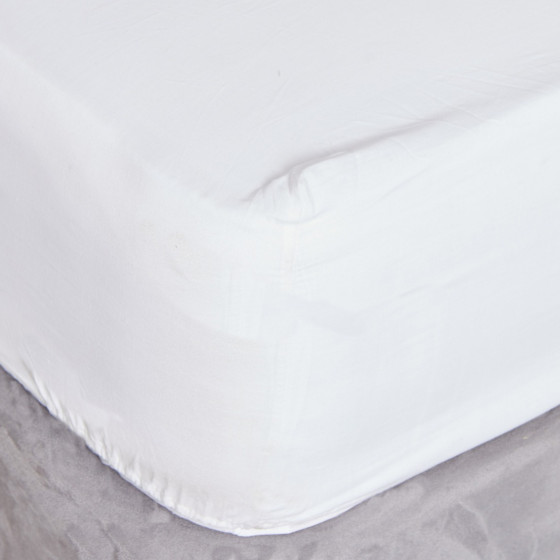 Highams Easy Care Polycotton Deep Fitted Sheet - White