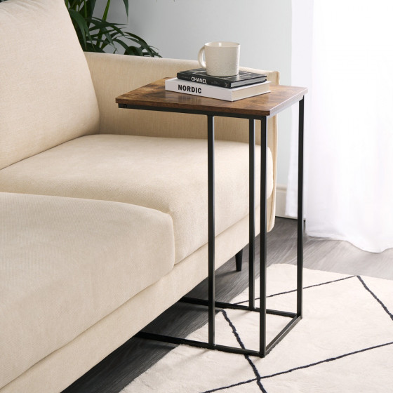 OHS C Shape Side Table - Dark Wood