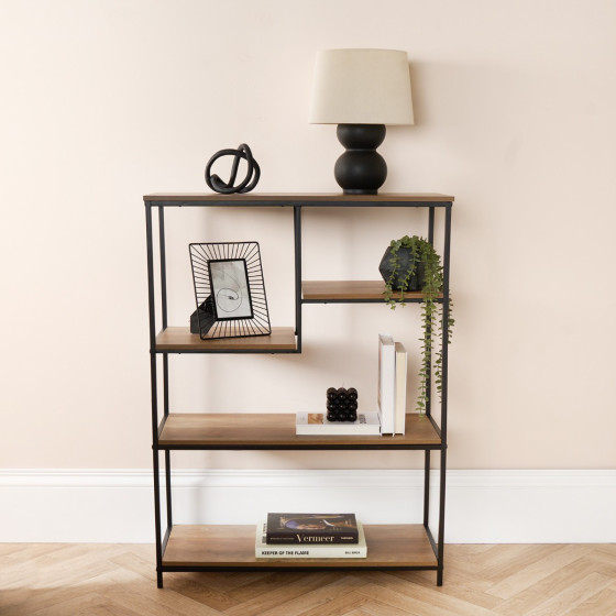 OHS Wooden Display Shelving Unit - Wood/Black