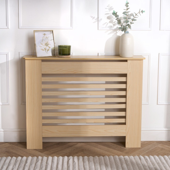 OHS Wooden Slats Radiator Cover - Natural