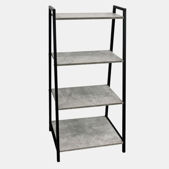 OHS 4 Tier Wooden Iron Shelving Unit – Grey 