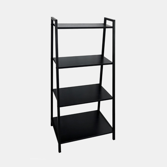 OHS 4 Tier Wooden Iron Shelving Unit – Black