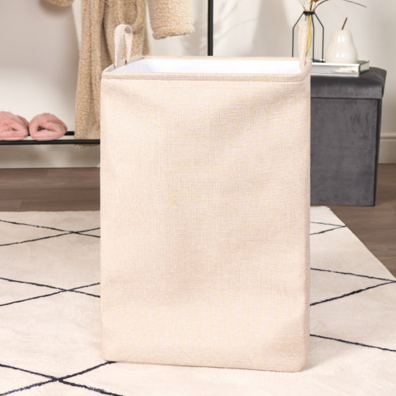 OHS Faux Linen Laundry Bag - Natural