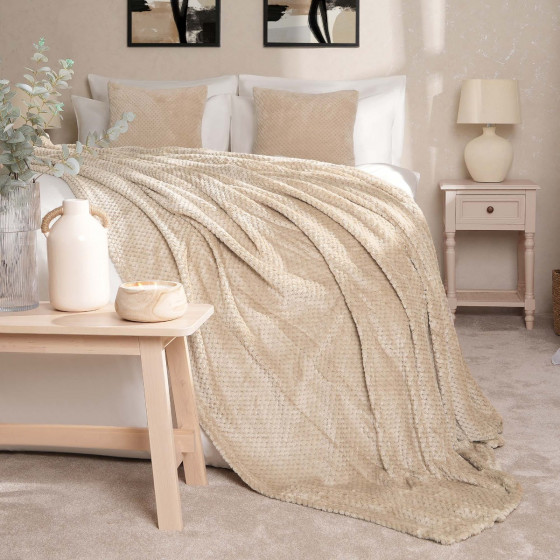 Luxury Waffle Mink King Size Throw - Mink