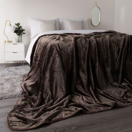 Dreamscene Faux Fur Mink Throw - Chocolate