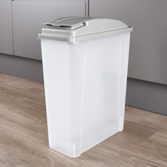 Wham 25L Slim Recycle Bin & Lid - Grey/White