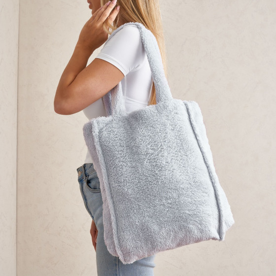 OHS Teddy Fleece Tote Bag - Silver