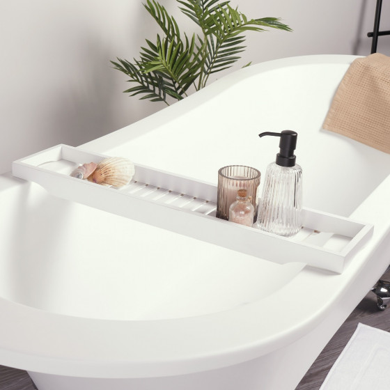 OHS Wooden Bath Rack - White