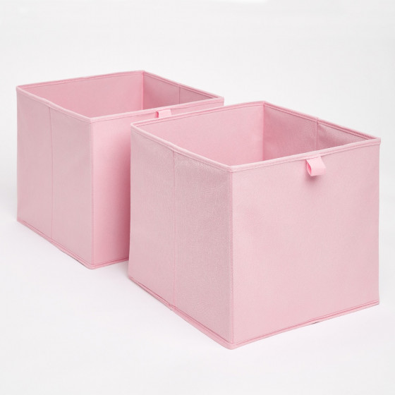 OHS Plain Cube Storage Boxes, Blush - 2 pack