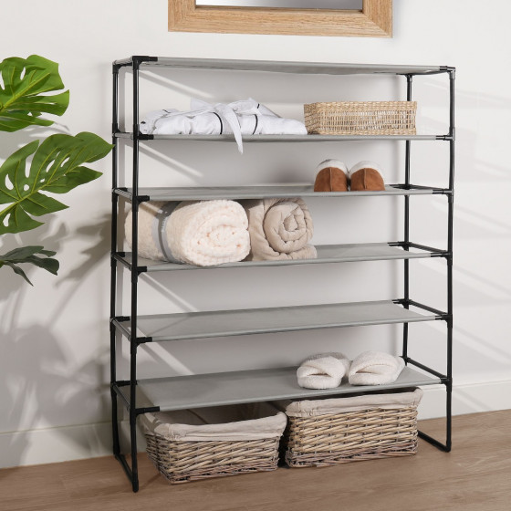 OHS Storage Rack, Charcoal - 6 Tier