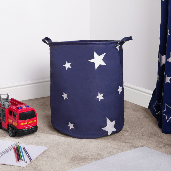 OHS Star Print Storage Basket - Navy