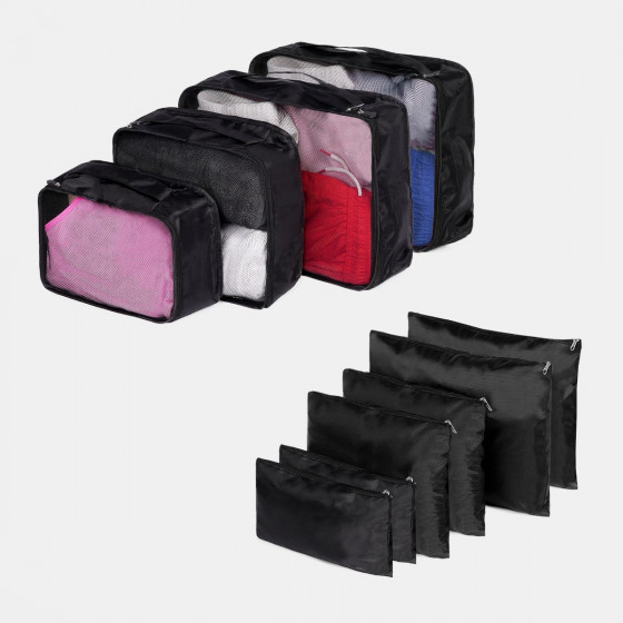 OHS Travel Packing Cube And Bags Set, Black - 10 Piece