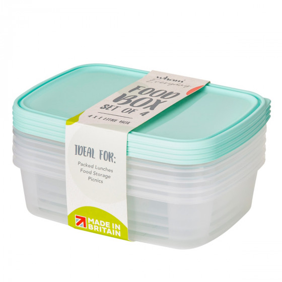 Wham Set of 4 Everyday Food Boxes 1 Litre - Clear