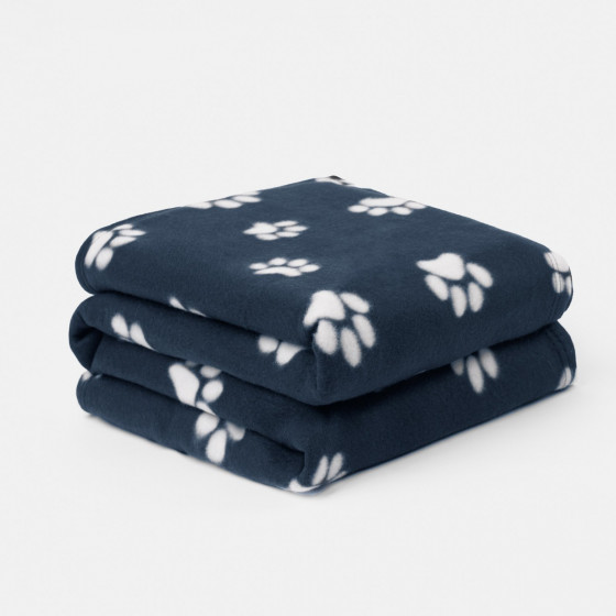 OHS Pet Paw Print Fleece Throw - Navy