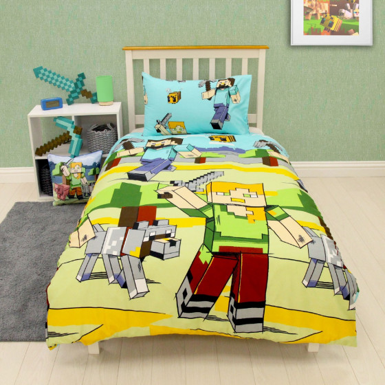 Minecraft Adventure Duvet Set, Blue - Single