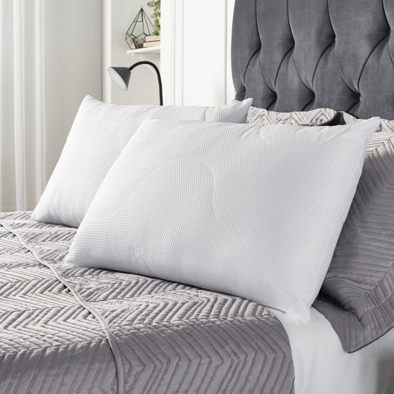 Downland Waffle Embossed Thermal Quilted Pillows - White