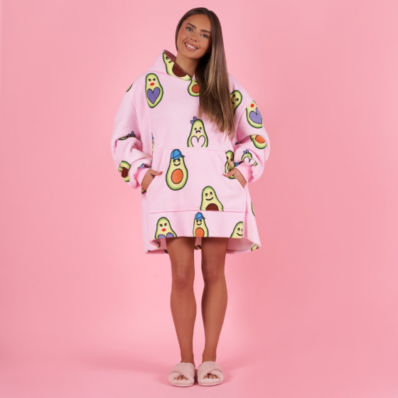 OHS Avocado Print Hoodie Blanket, Petite - Blush 