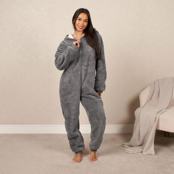 OHS Coral Fleece Onesie, Medium - Charcoal