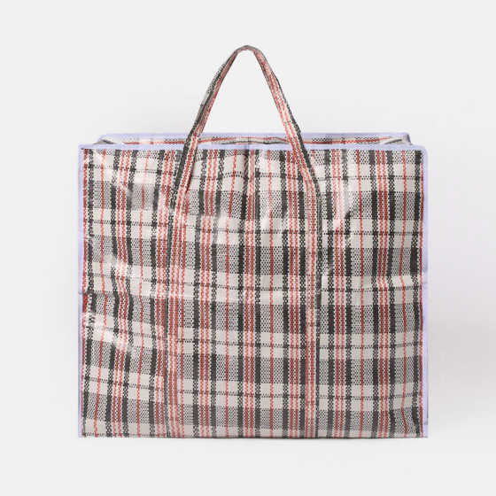 OHS Reusable Checkered Large Storage Bag - Multi