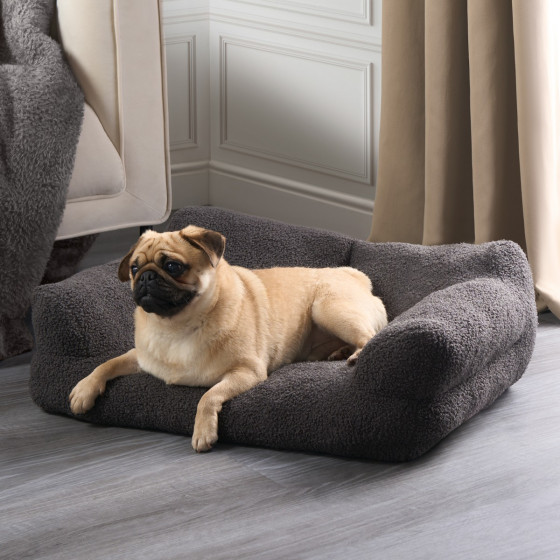 OHS Plush Pet Bed Sofa, Charcoal - Medium 