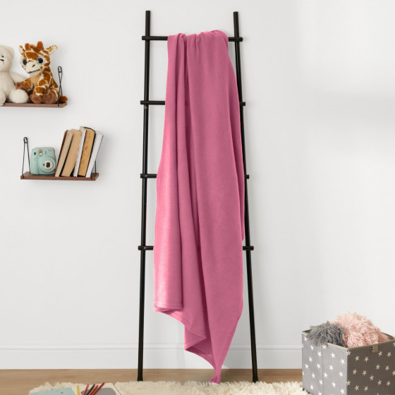 Dreamscene Plain Fleece Throw, Fuchsia - 150 x 200cm