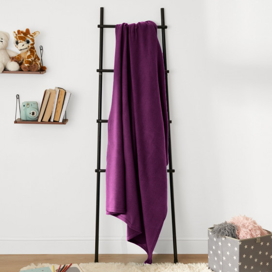 Dreamscene Plain Fleece Throw, Grape, 150 x 200cm