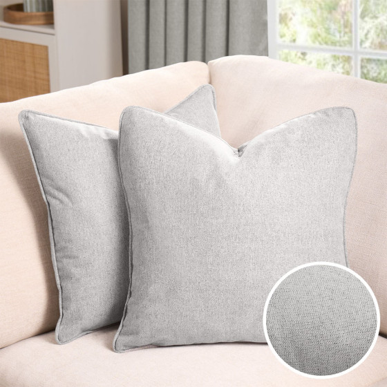 OHS Woven Texture Cushion Covers - Silver