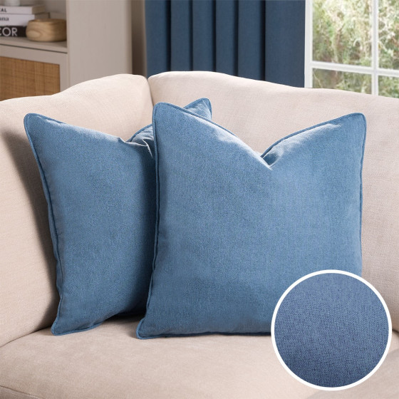 OHS Woven Texture Cushion Covers - Blue