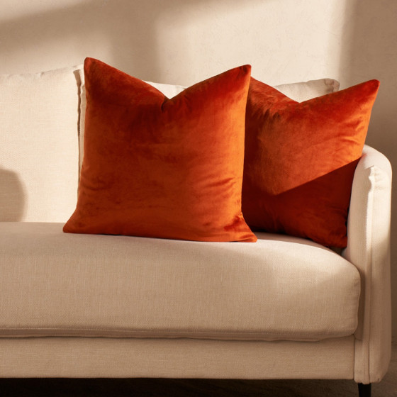 Sienna Matte Velvet Cushion Covers - Burnt Orange