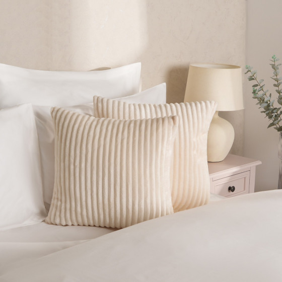 Sienna Jumbo Cord Ribbed Cushion Covers - Cream