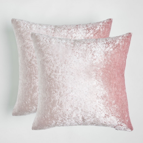 Sienna Crushed Velvet 2 Pack Cushion Covers - Blush