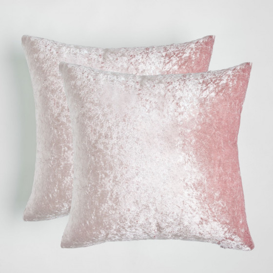 Sienna Crushed Velvet Cushion Covers - Blush