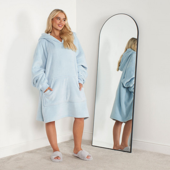 Sienna Supersoft Hoodie Blanket, Adults - Baby Blue