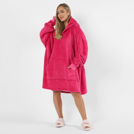 Sienna Supersoft Hoodie Blanket, Adults - Fuchsia